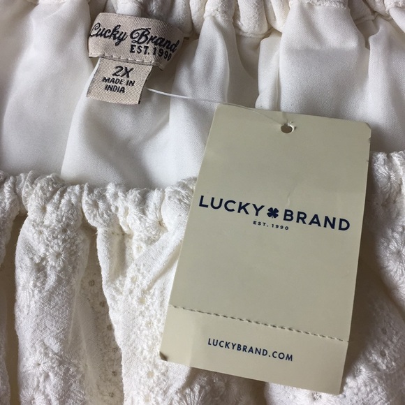 LUCKY Size 2x On/Off Shoulder Eyelet EmbroideredTop Pullover Romantic $99 NEW - Picture 14 of 16